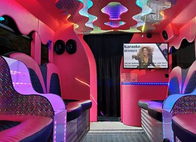 bjazzled party bus pink interior