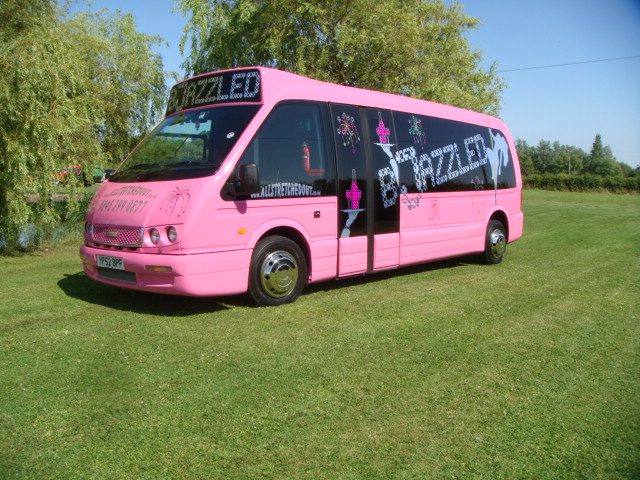 pink party bus for hire