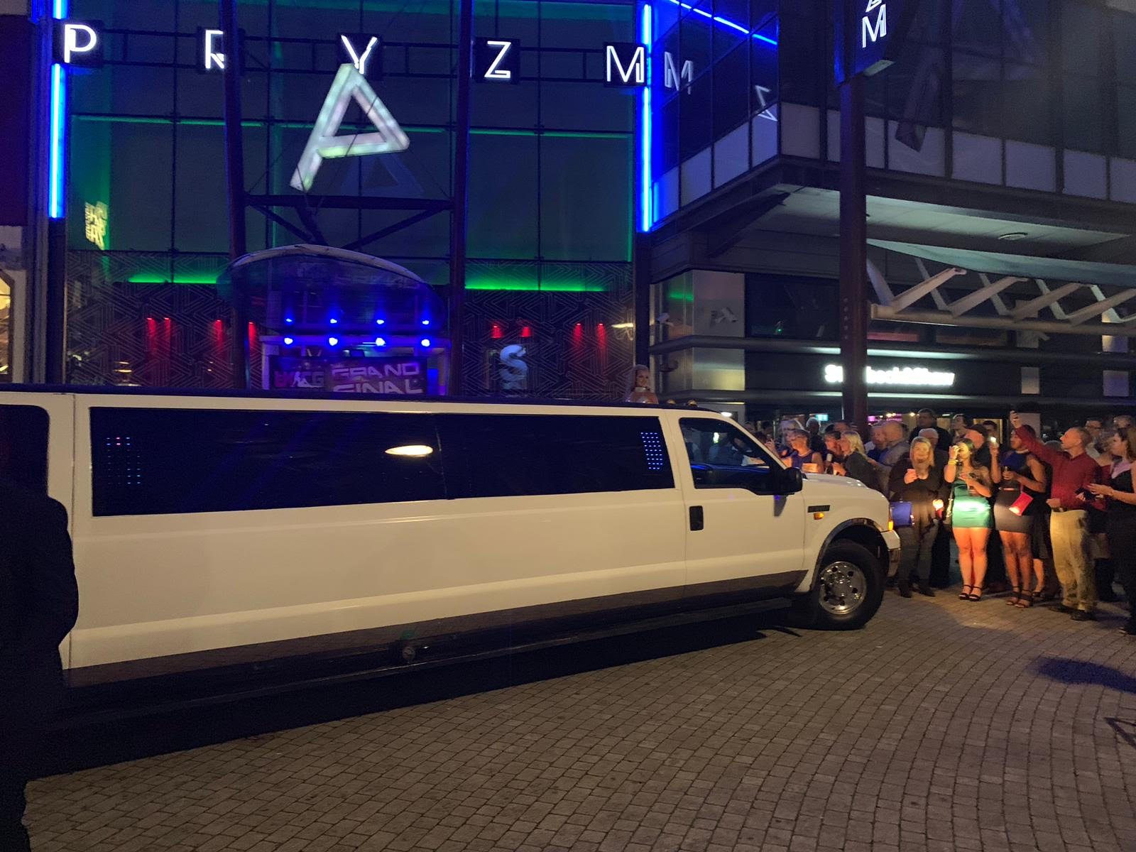limousine outside pryzm nightclub bristol